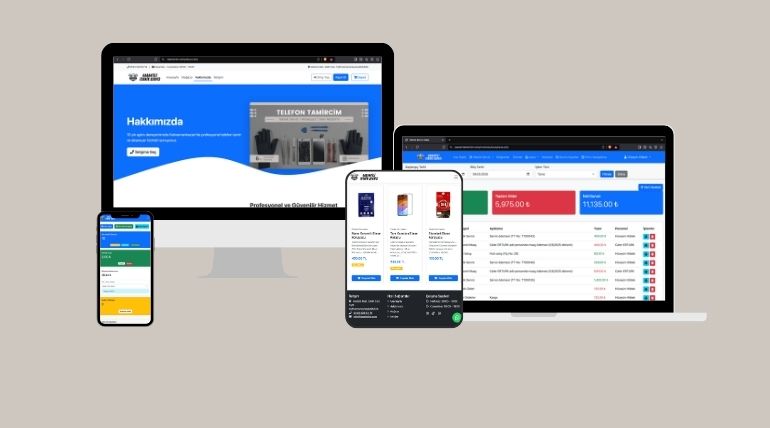 Telefon Tamircim İçin Kapsamlı Dijital Çözüm: E-Ticaret Sitesi, Web Uygulaması ve Görsel Tasarım